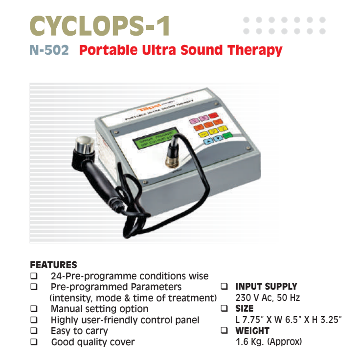 Portable Ultrasound Therapy(Cyclops-1)